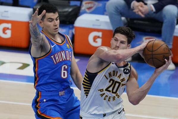 Sabonis has triple double by half Pacers top Thunder 152 95 AP News